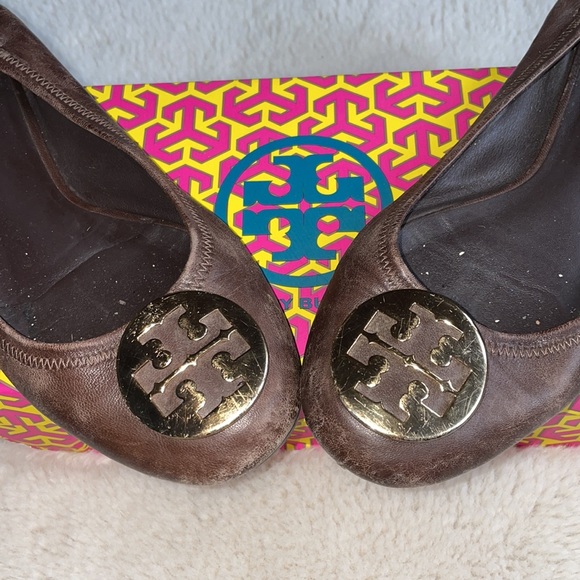 Tory Burch | Brown Leather ‘Reva’ Ballet Flats | 8.5 - Picture 5 of 15